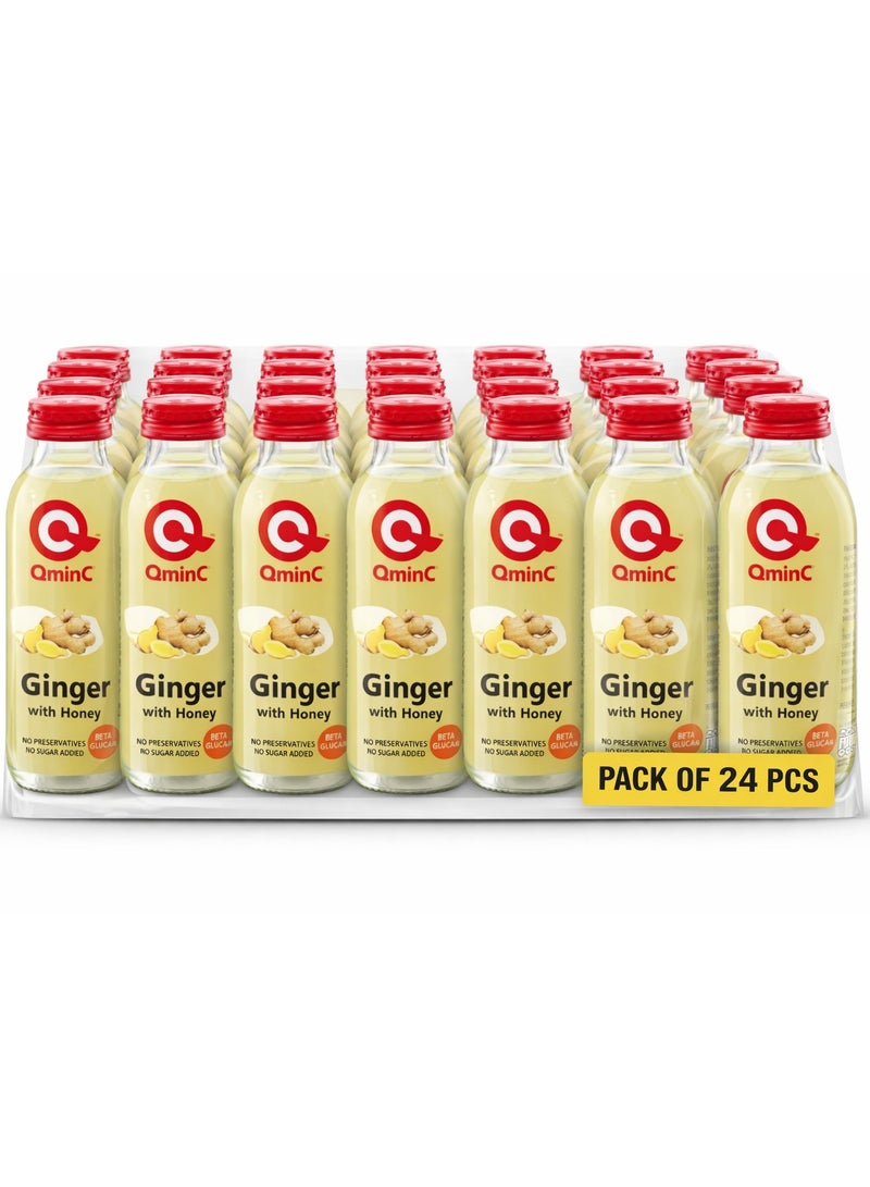QminC Ginger with Honey Pack of 24x150 ml shot, Natural immunity booster - Image 1